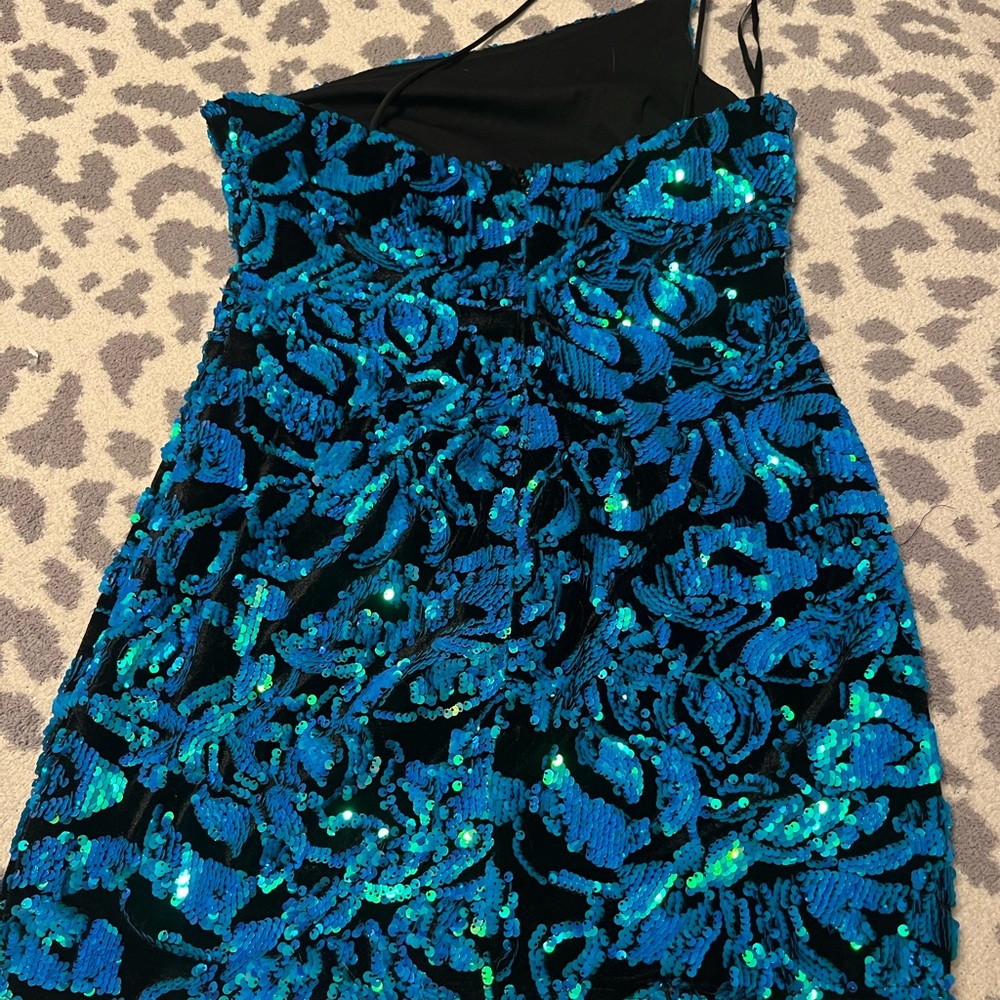 Black and Blue Sequin Dress
